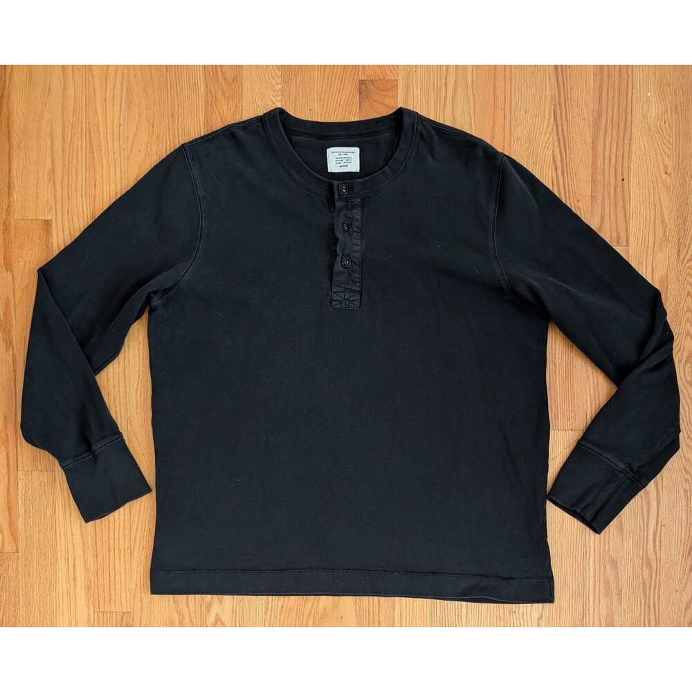 Buck Mason Field Spec Cotton Surplus Henley Mens XL BM11046.268 Black
